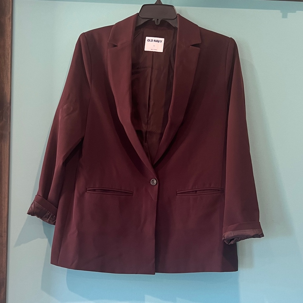 Old Navy Women's Deep purple Single-Button Blazer